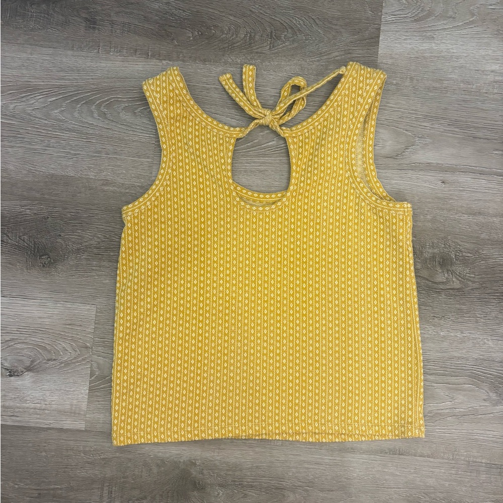 Madewell tank top yellow keyhole back tie back size small - Madewell tank top